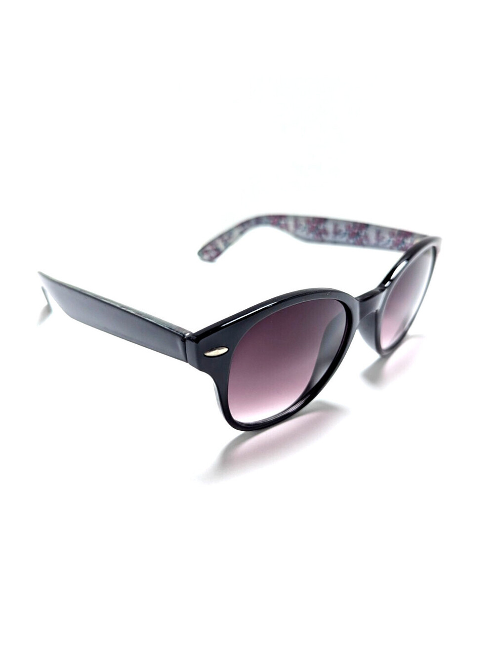 Classic Purple Gradient Chic Black Floral Cat Eye Women's Fashion Sunglasses